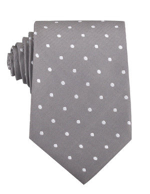 Grey with Milky White Polka Dots Necktie