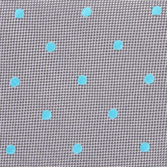Grey with Mint Blue Polka Dots Fabric Necktie M115