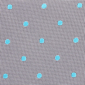 Grey with Mint Blue Polka Dots Pocket Square