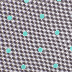 Grey with Mint Green Polka Dots Pocket Square