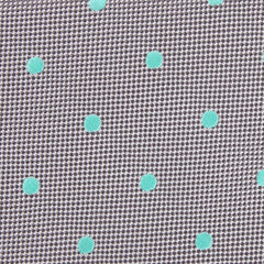Grey with Mint Green Polka Dots Fabric Self Tie Diamond Tip Bow TieM114