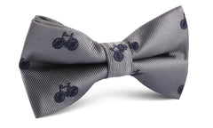 Grey with Navy Blue French Bicycle Bow Tie