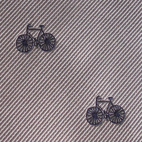 Grey with Navy Blue French Bicycle Pocket Square