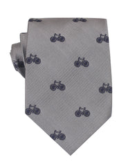 Grey with Navy Blue French Bicycle Necktie