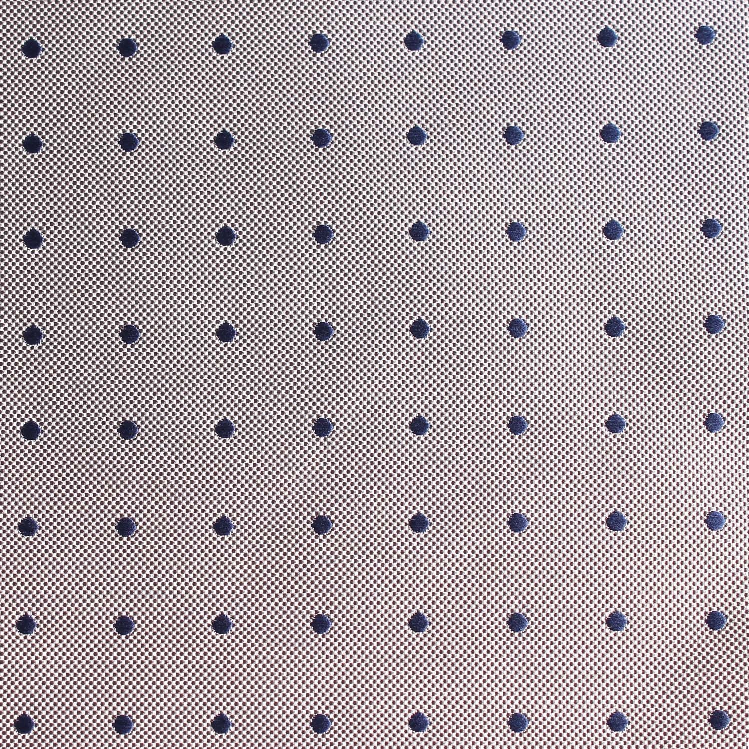 Grey with Oxford Navy Blue Polka Dots Fabric Skinny Tie M117