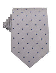 Grey with Oxford Navy Blue Polka Dots Necktie
