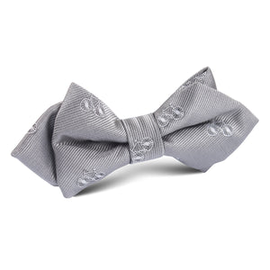 Grey with White French Bicycle Diamond Bow Tie