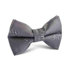 Grey with White French Bicycle Kids Bow Tie