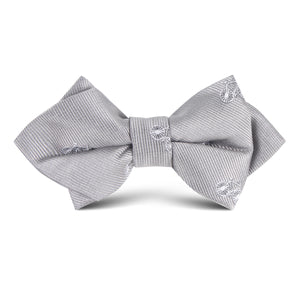 Grey with White French Bicycle Kids Diamond Bow Tie