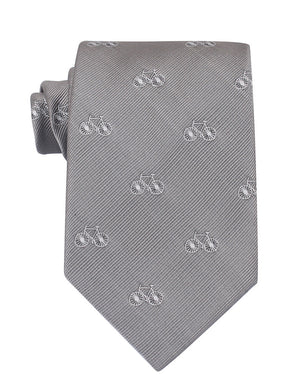 Grey with White French Bicycle Necktie