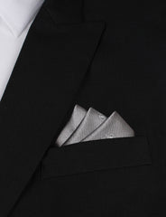 Grey with White French Bicycle Oxygen Three Point Pocket Square Fold