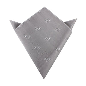 Grey with White French Bicycle Pocket Square