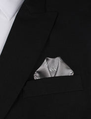Grey with White French Bicycle Winged Puff Pocket Square Fold