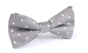 Grey with White Polka Dots - Bow Tie