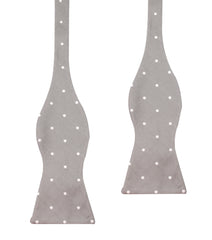 Grey with White Polka Dots - Bow Tie (Untied)