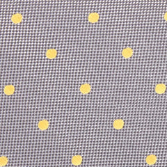 Grey with Yellow Polka Dots Fabric Skinny Tie M118
