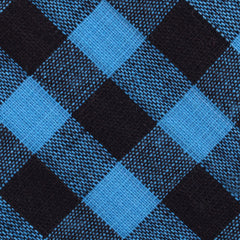 Grim Blue Gingham Fabric Kids Diamond Bow Tie