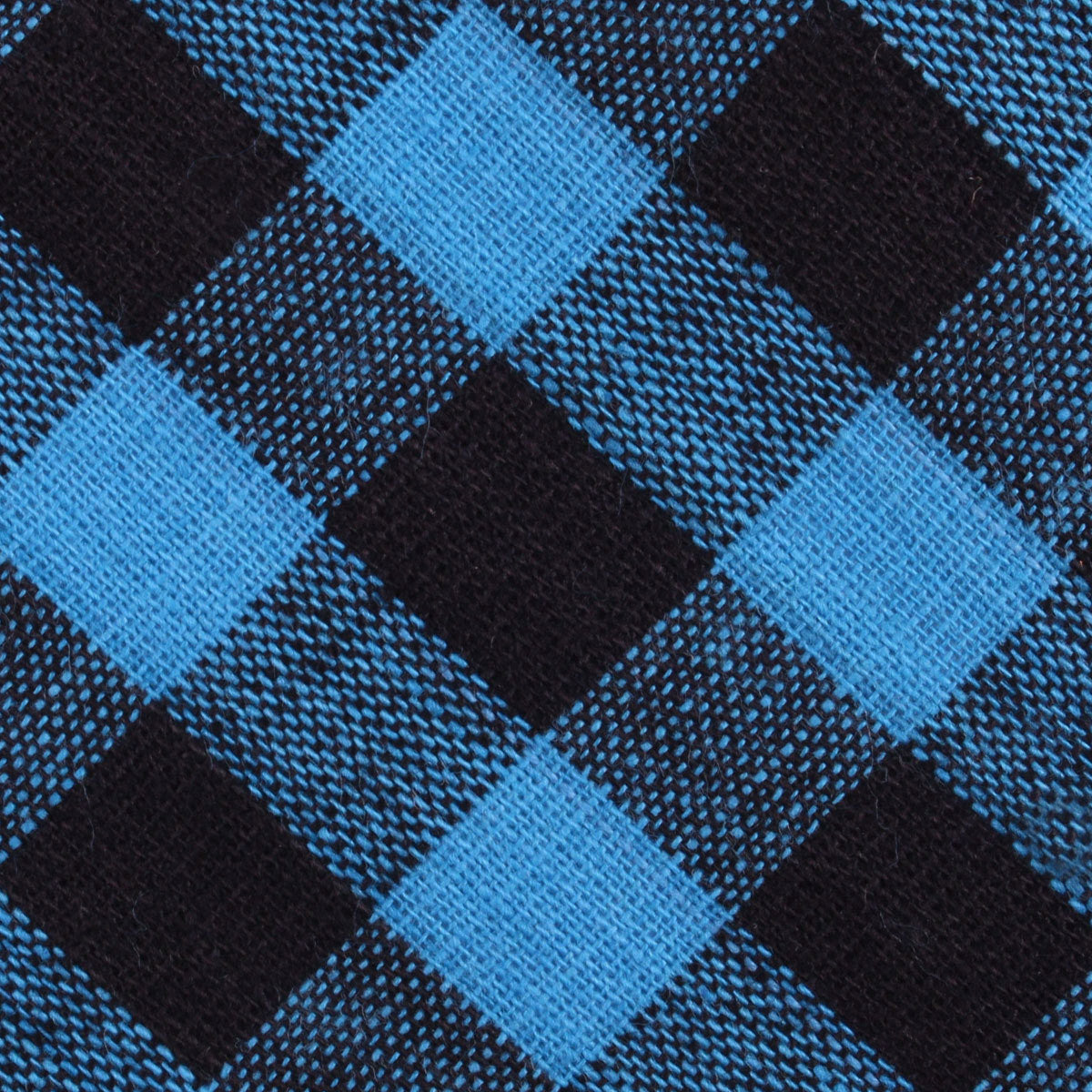 Grim Blue Gingham Fabric Mens Bow Tie