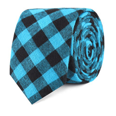 Grim Blue Gingham Slim Tie