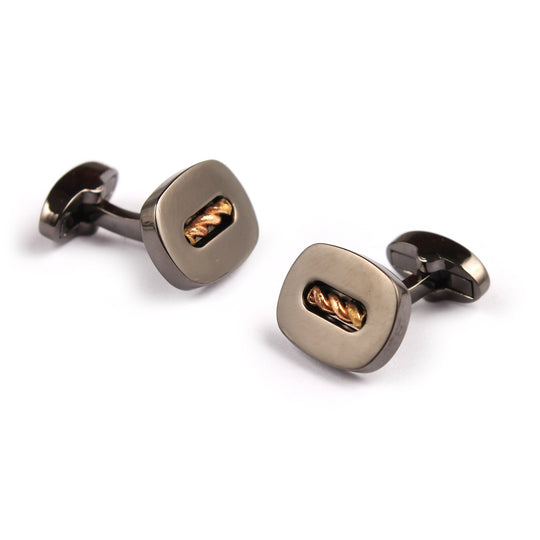 Gunmetal Drillbit Cufflinks