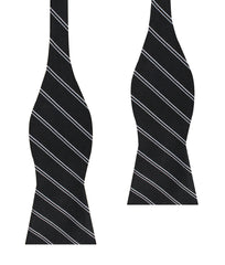 Boston Black Striped Self Bow Tie
