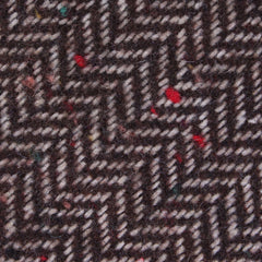 Herringbone Chestnut Wool Fabric Mens Bow Tie