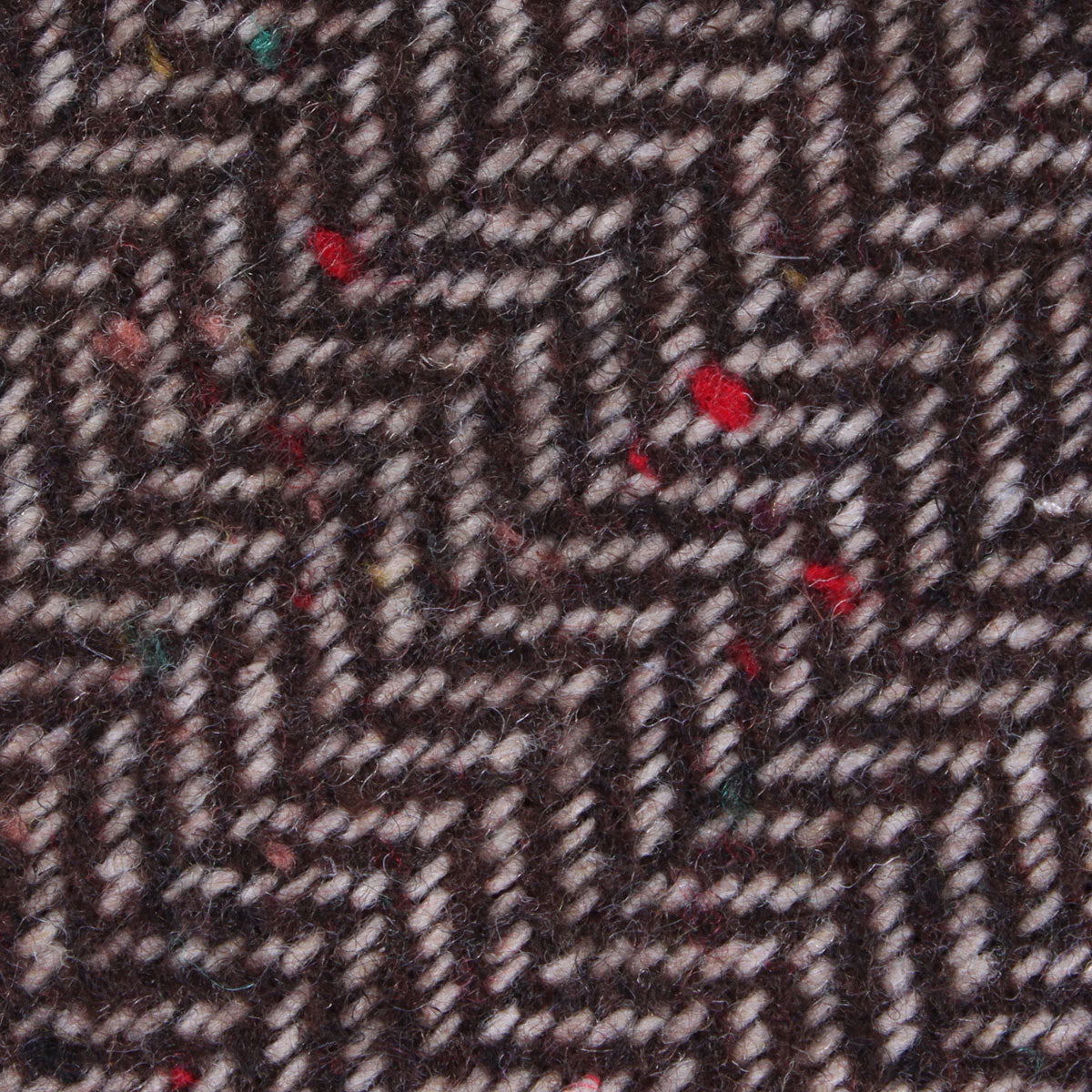 Herringbone Chestnut Wool Fabric Pocket Square