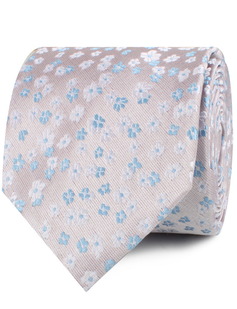 Miharashi Seaside Blue and White Floral Neckties
