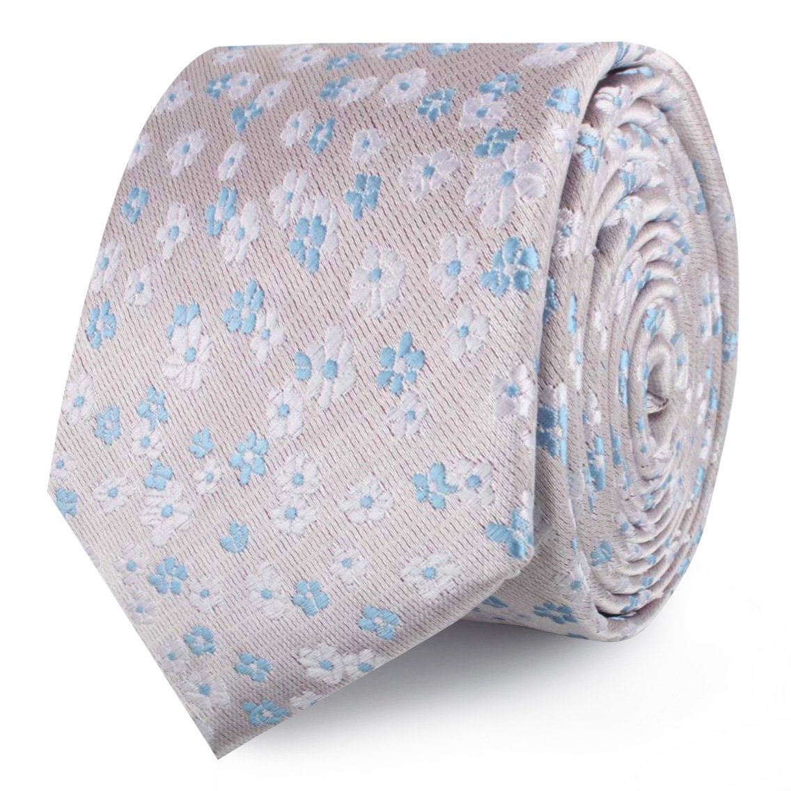 Miharashi Seaside Blue and White Floral Skinny Ties