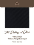 Hitchcock Midnight Black Striped Y098 Fabric Swatch