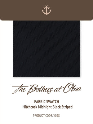 Fabric Swatch (Y098) - Hitchcock Midnight Black Striped