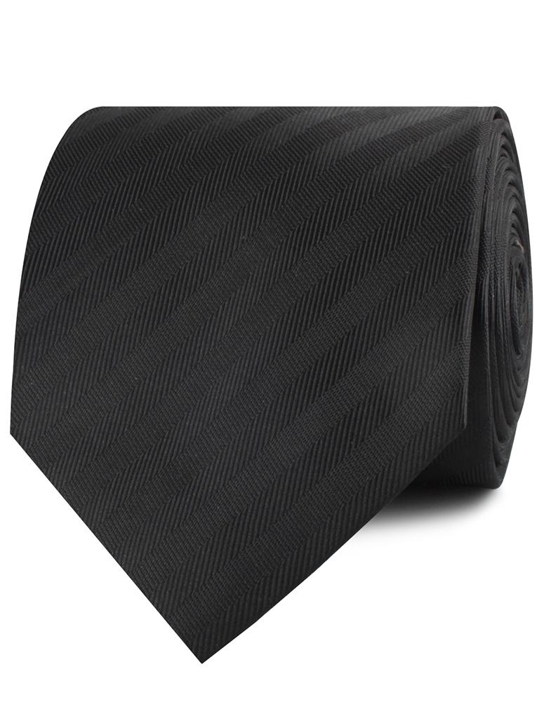 Hitchcock Midnight Black Striped Neckties