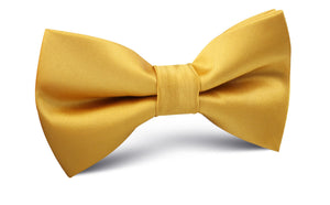 Honey Gold Yellow Satin Bow Tie