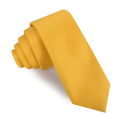 Honey Gold Yellow Satin Skinny Tie