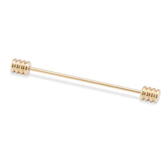Honeycomb End Gold Collar Bar Pin