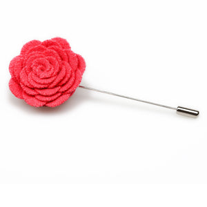 Hot Pink Wool Flower Lapel Pin