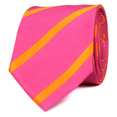 Hot Pink with Orange Diagonal - Skinny Tie OTAA roll