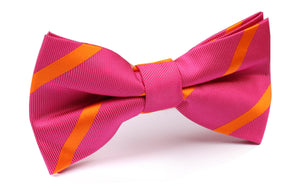 Hot Pink with Orange Diagonal - Bow Tie