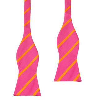 Hot Pink with Orange Diagonal - Bow Tie (Untied)