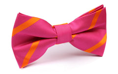 Hot Pink with Orange Diagonal Bow Tie