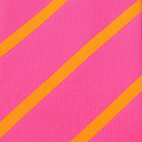 Hot Pink with Orange Diagonal Pocket Square
