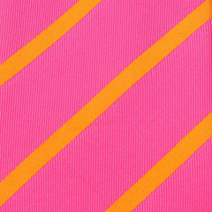 Hot Pink with Orange Diagonal Fabric Skinny Tie X466