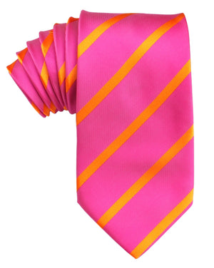Hot Pink with Orange Diagonal Tie