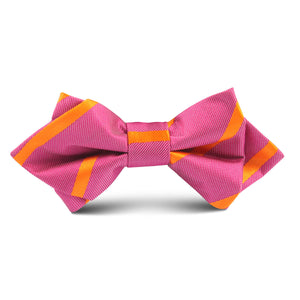 Hot Pink with Orange Kids Diamond Bow Tie