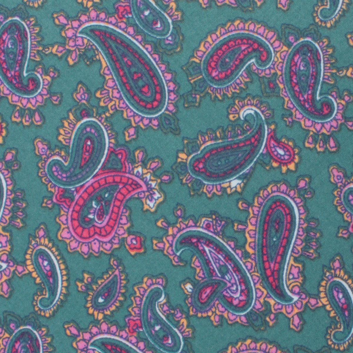 Hunter Green Isfahan Paisley Necktie Fabric