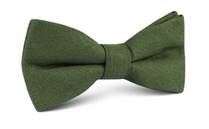 Hunter Green Slub Linen Bow Tie