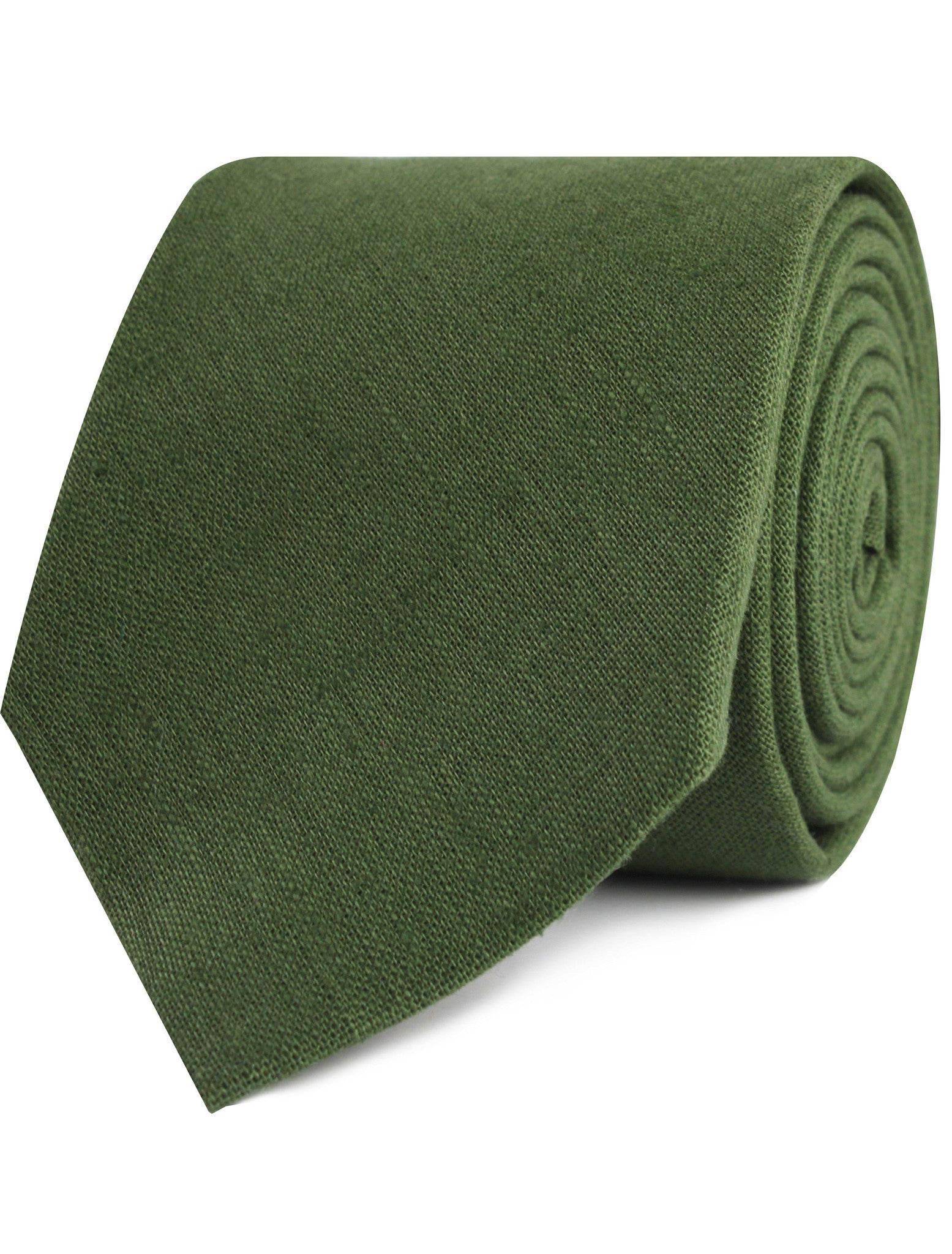 Hunter Green Slub Linen Necktie