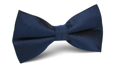 Indigo Blue Herringbone Bow Tie