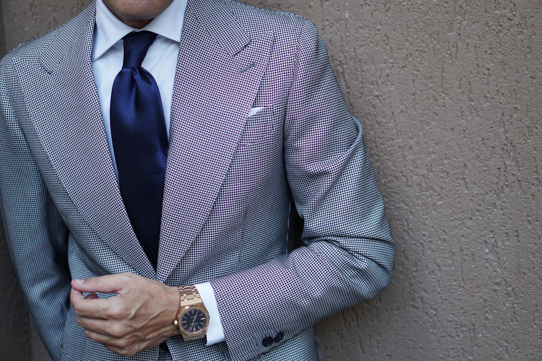 Indigo Blue Herringbone Necktie | Classic Business Ties for Men Online ...