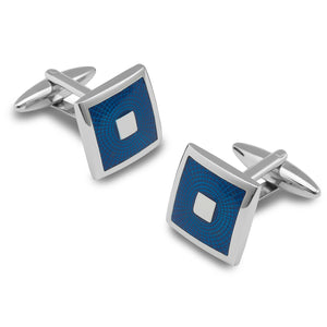 Infinity Blue and Silver Square Cufflinks